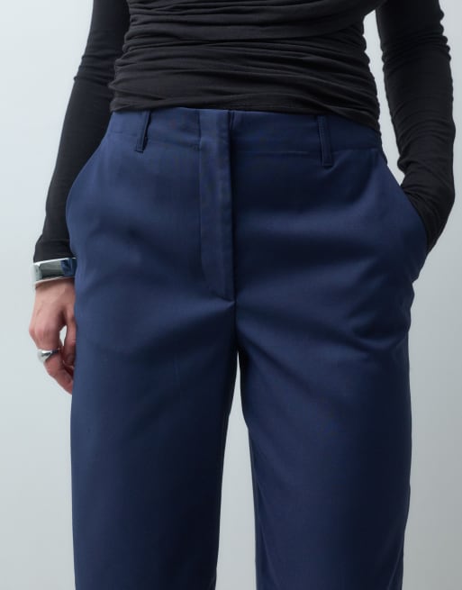 Vero Moda szerokie spodnie garniturowe do zestawu w kolorze granatowym, 4 z 5