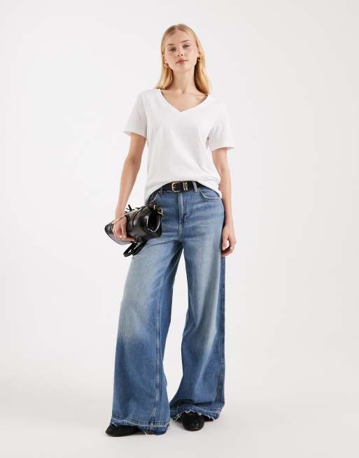 Vero Moda - T-shirt à col V - Blanc, 4 de 4