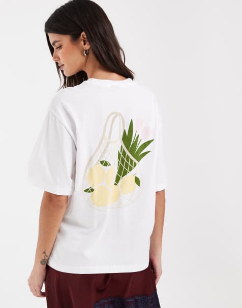 Vero Moda T-shirt bianca con stampa limoni e tulipani - view 1