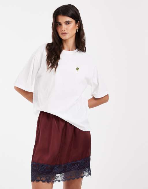 Vero Moda T-shirt bianca con stampa limoni e tulipani, 2 di 4