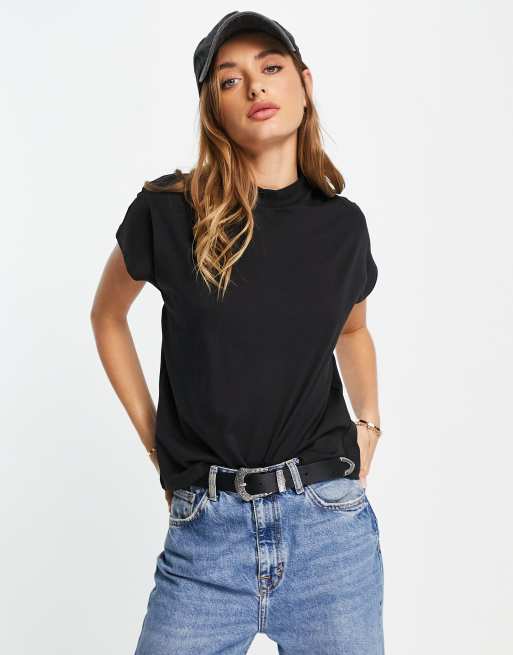 Vero Moda - T-shirt col montant à manches larges - Noir