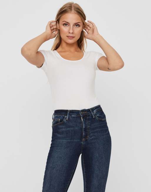 Vero Moda - T-shirt color crema, 6 di 7