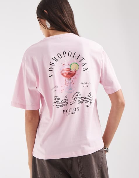 Vero Moda t-shirt graphique cosmoplitan rose - view 1