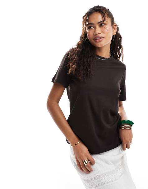 Vero Moda - T-shirt in chocoladebruin - view 1