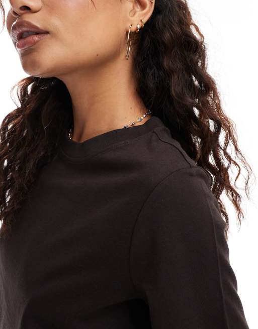 Vero Moda t-shirt in chocolate brown, 2 of 4