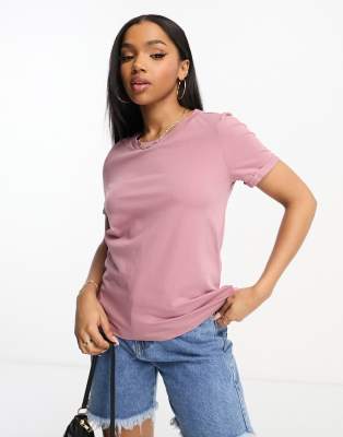Vero Moda Aware Round Neck T-shirt In Rose-pink In Pink