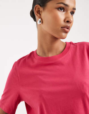 Vero Moda Soft O-neck Oversized Boxy Knit T-shirt In Pink