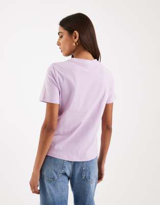 Vero Moda Soft O-neck Oversized Boxy Knit T-shirt In Purple