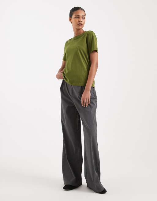 Vero Moda t-shirt in pesto green, 2 of 4