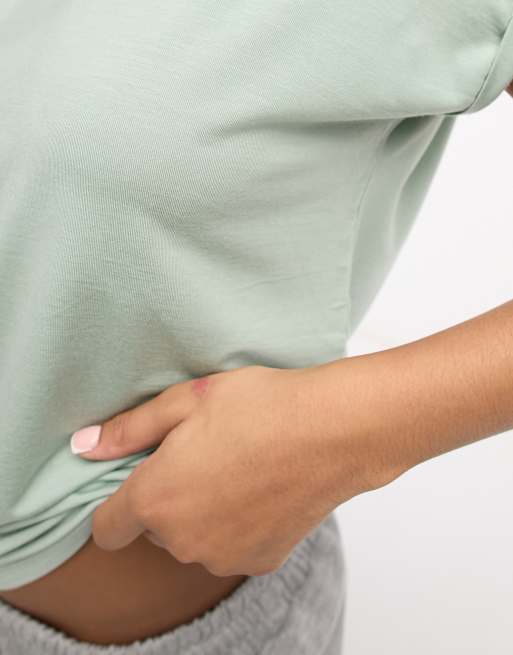 Vero Moda – T-Shirt in Salbeigrün mit Rundhalsausschnitt, 3 von 4