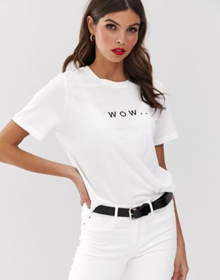 Vero Moda - T-shirt met tekstprint-Wit