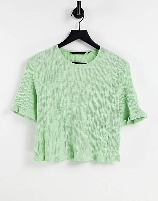 Vero Moda - T-shirt met textuur in groen