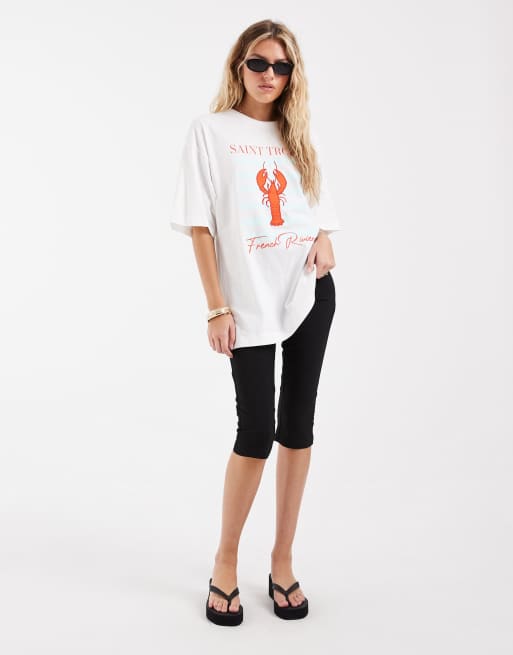 Vero Moda - T-shirt oversize à imprimé homard - Blanc, 2 de 4