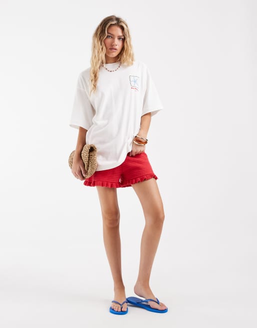 Vero Moda - T-shirt oversize à imprimé marin - Blanc, 4 de 4