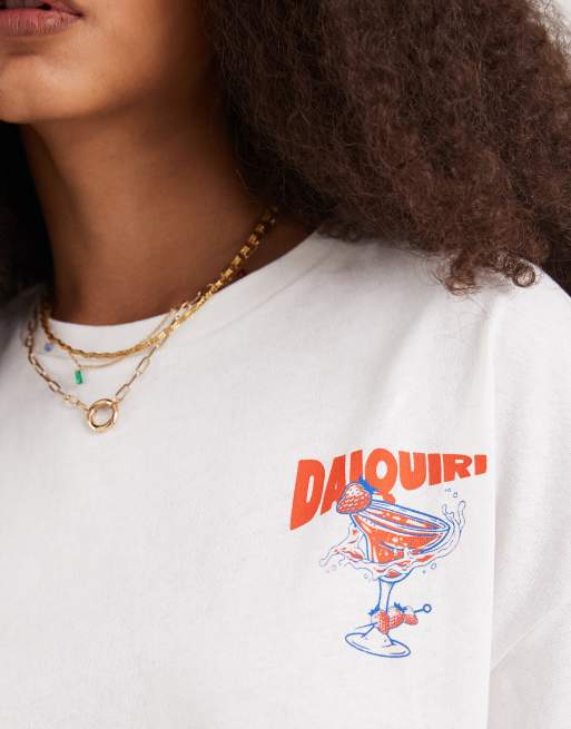 Vero Moda - T-shirt oversize avec imprimé Daiquiri - Blanc, 4 de 4