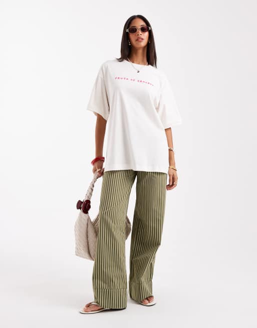 Vero Moda - T-shirt oversize coupe boyfriend avec imprimé Fruta de Granada - Jaune, 3 de 4