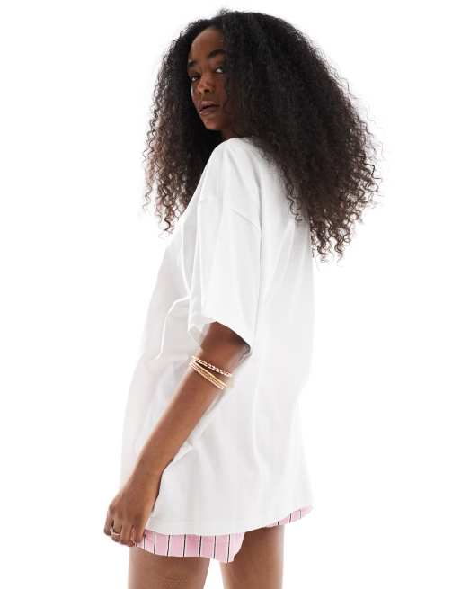 Vero Moda - T-shirt oversize coupe boyfriend avec imprimé homard - Blanc, 4 de 4