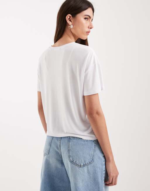 Vero Moda - T-shirt oversize près du corps - Blanc, 4 de 4