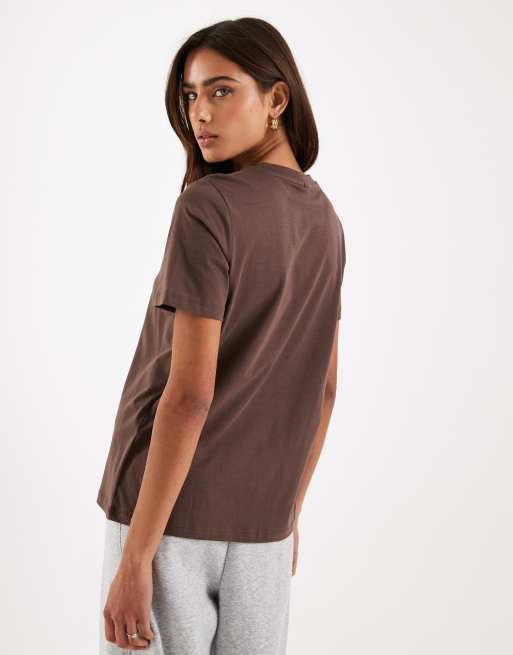 Vero Moda – T-shirt w kolorze czekoladowym, 2 z 4