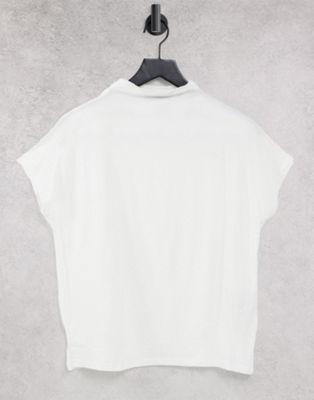 Vero Moda t-shirt with high neck in white - ASOS Price Checker