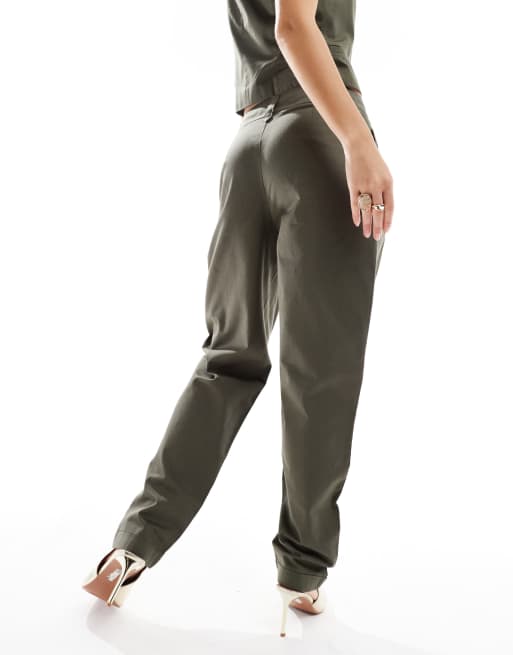 Vero Moda tailored barrel leg pants in kalamata green - part of a set, 2 of 5