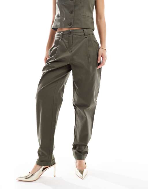 Vero Moda tailored barrel leg pants in kalamata green - part of a set, 4 of 5