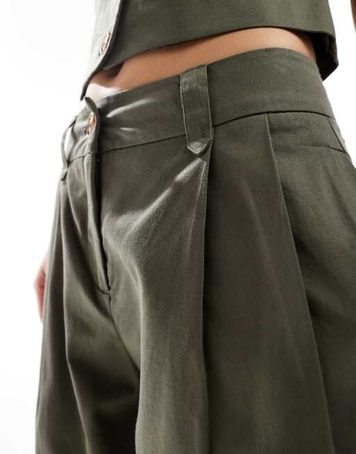 Vero Moda tailored barrel leg pants in kalamata green - part of a set, 5 of 5