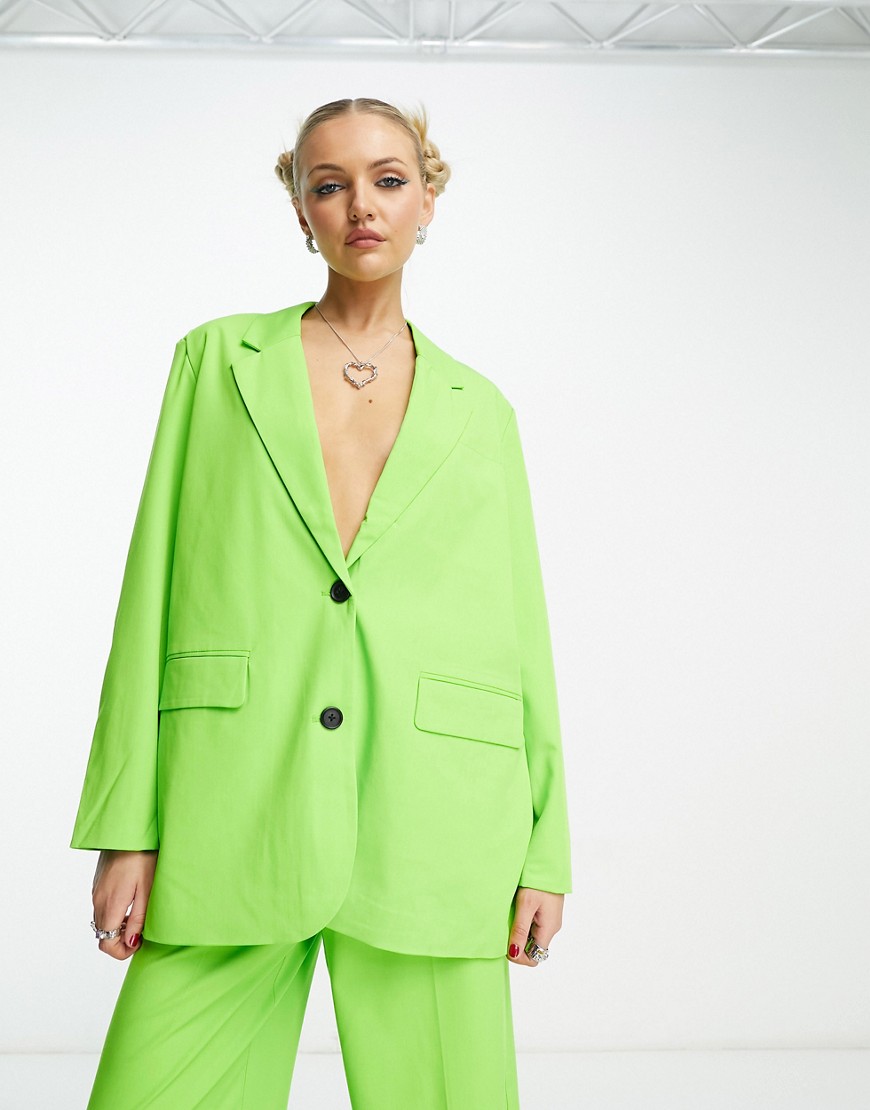 Vero Moda Tailored Blazer In Citrus Green - Part Of A Set