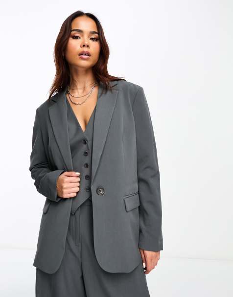 Women's hot sale gray blazer