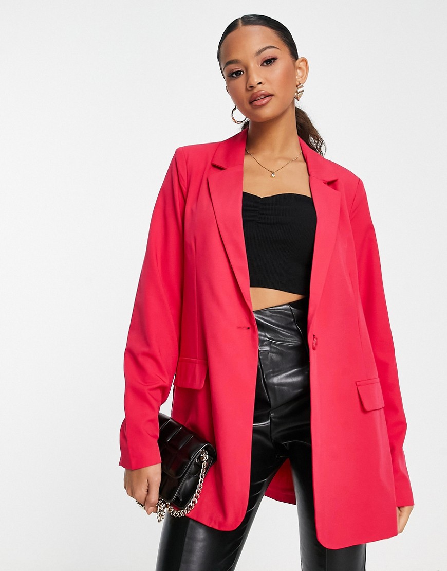vero moda tailored blazer in pink