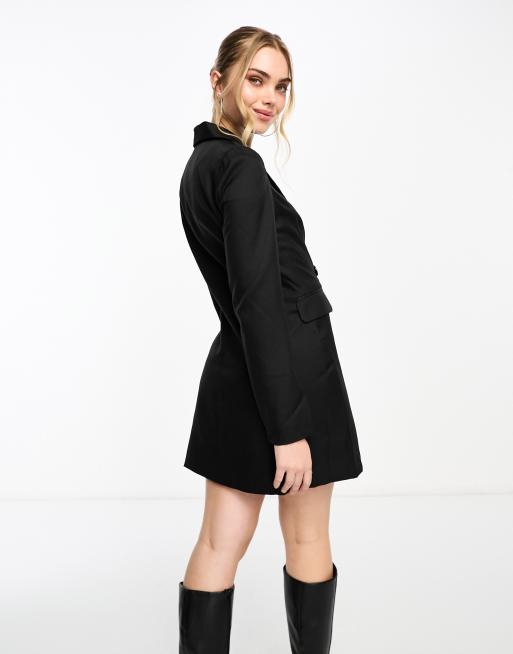 Topshop Tailored belted blazer dress in black