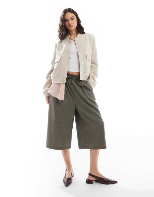 Vero Moda tailored bomber jacket with pockets in cream