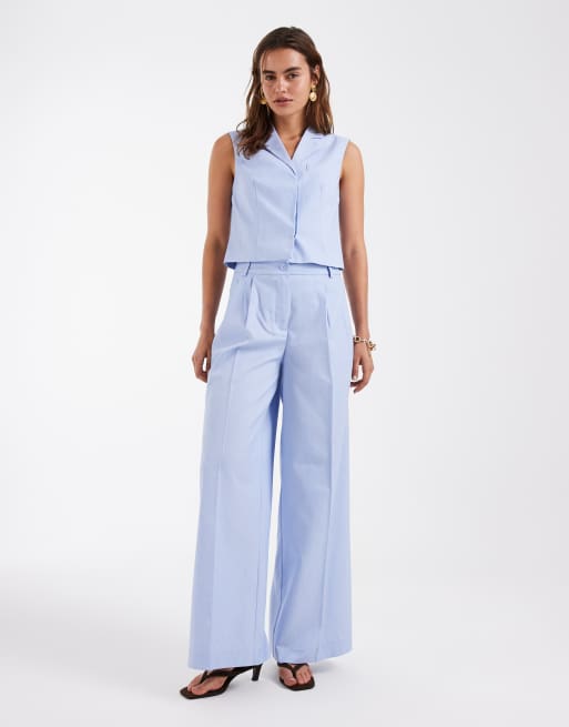 Vero Moda tailored boxy waistcoat co-ord in brunnera blue, 2 of 4