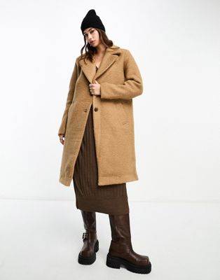 tailored coat in camel-Brown