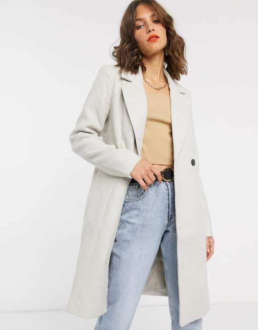 Vero Moda tailored coat in cream | ASOS