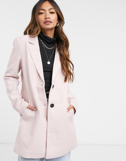 Vero tailored coat in pink | ASOS