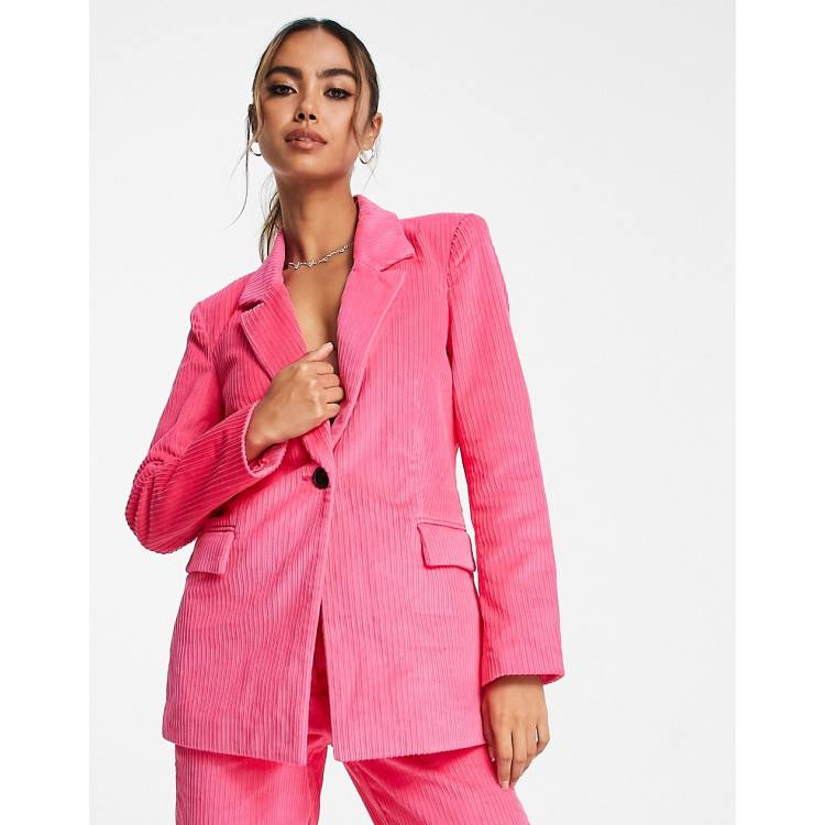 Pink hot sale cord blazer