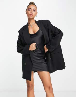 Vero Moda tailored dad blazer in black