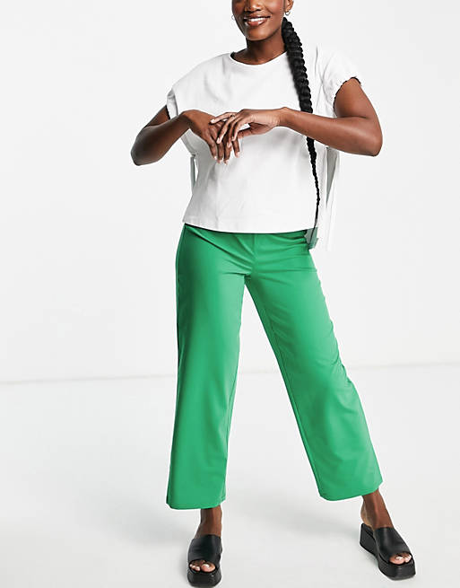 Vero Moda tailored dad trousers co-ord in bright green