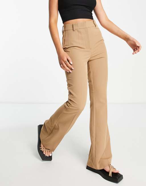 Vero Moda tailored flared pants in camel ASOS