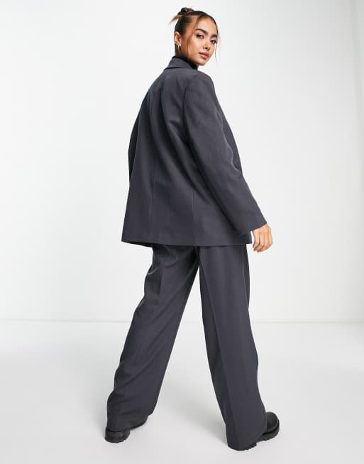 Vero Moda tailored herringbone blazer in grey (part of a set), 2 of 4