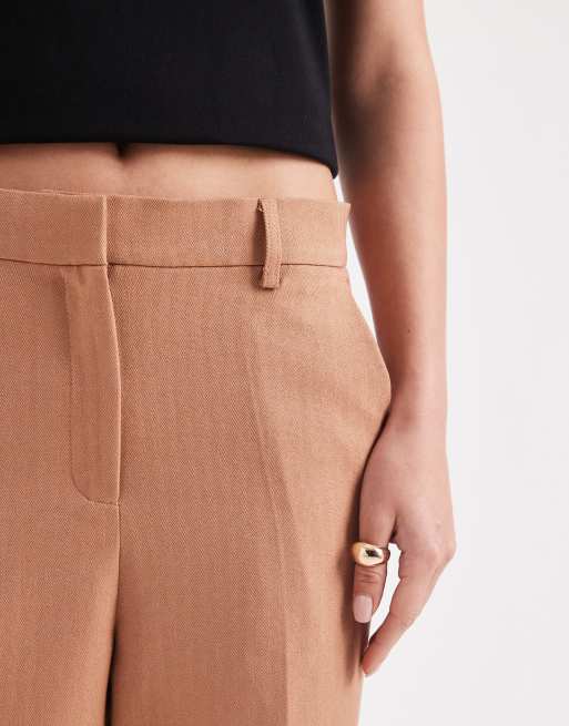 Vero Moda tailored herringbone wide leg pants in mocha (part of a set), 3 of 5