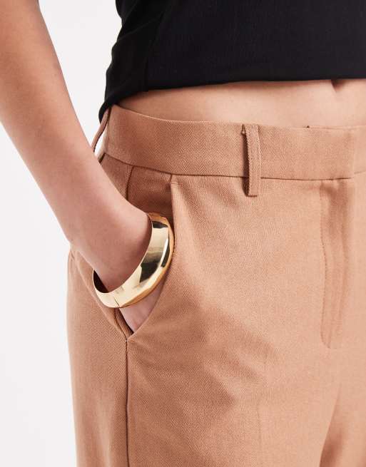 Vero Moda tailored herringbone wide leg pants in mocha (part of a set), 5 of 5