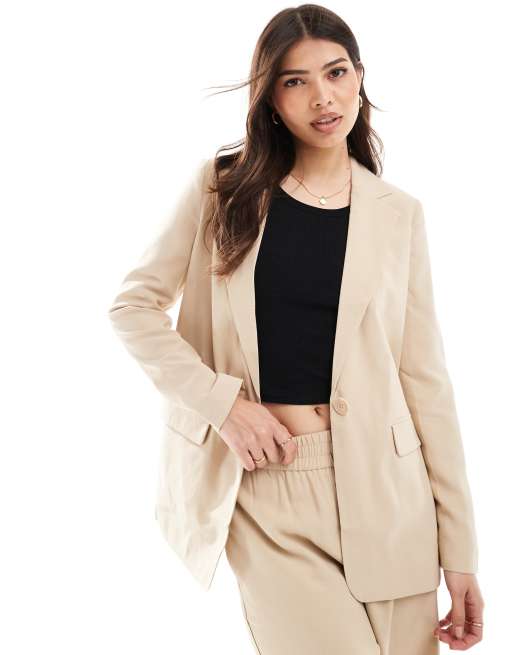 Vero Moda tailored mix and match blazer in cream - part of a set