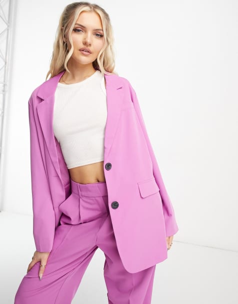 ASOS LUXE suit blazer in light pink