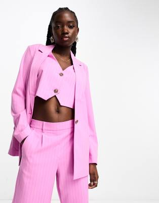 Vero Moda tailored pinstripe blazer co-ord in pink