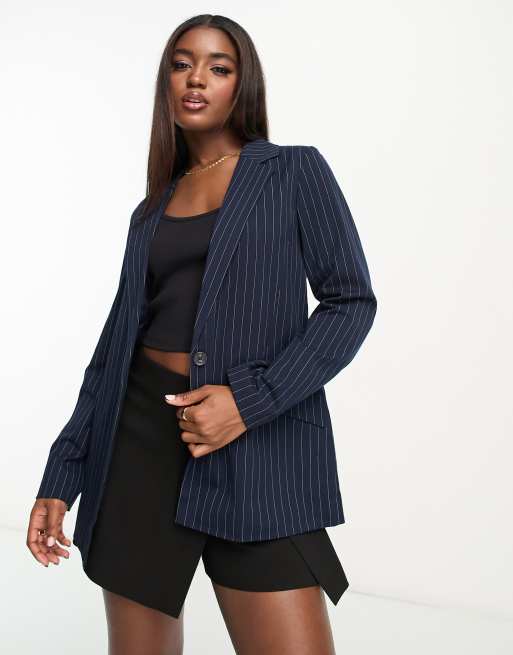 mat Sitcom Volgen Vero Moda tailored pinstripe blazer in navy - part of a set | ASOS