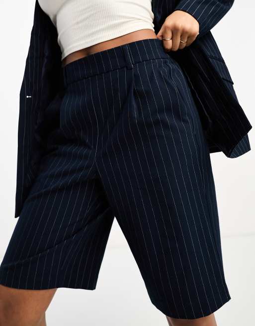 Pinstripe 2025 shorts womens