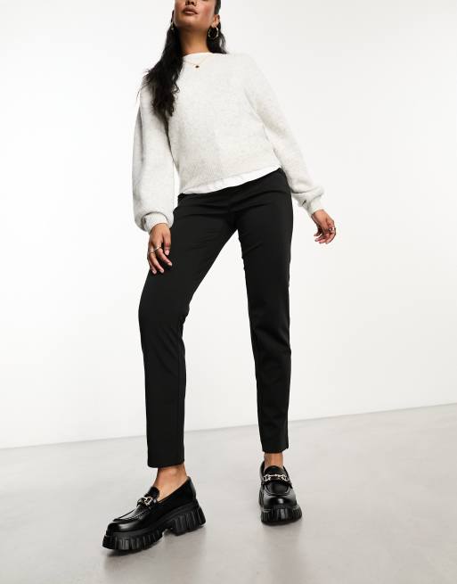 Black slim leg tailored on sale trousers