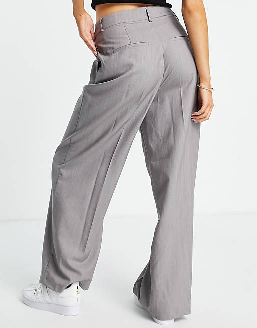 Vero Moda tailored slouchy dad pants in gray | ASOS
